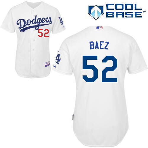 Pedro Baez #52 mlb Jersey-L A Dodgers Women's Authentic Home White Cool Base Baseball Jersey